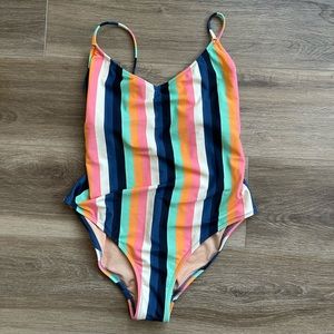 J Crew striped Playa One Piece Swimsuit - worn once! Size M